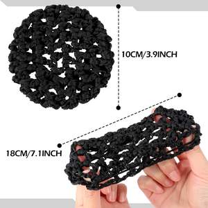 <span class=keywords><strong>Ballet</strong></span> Crochet Hair Bun Covers Net Invisible Knit Mesh Hair Net Hecho a mano Elástico Hairnet Holders Scrunchies Maker Snoods - Product Image 4