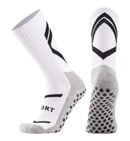 Chaussettes antidérapantes pour équipe de football de football Chaussettes tricotées de concepteur de taille libre Chaussettes épaisses de serviette Fabricant direct