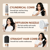 Sèche-cheveux 7-en-1 110000 tr/min, brosse volumisante, lissante et bouclante, ions négatifs, filtre magnétique, kit de salon professionnel en gros