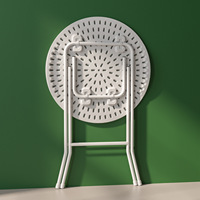 Table ronde de salle à manger pliante de camping en plastique blanc portable de 6 pieds pour l'extérieur et personnalisée en usine pour événement, fête avec 4 chaises