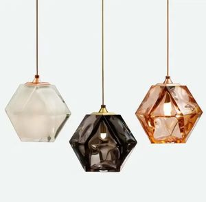 Iluminación Hotel Mesita de noche Lámpara colgante de cristal de color decorativo Luz colgante de cristal de oro rosa - Product Image 1