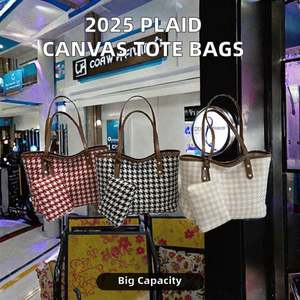 Nouveaux grands sacs fourre-tout en toile pour femme 2025, sacs à main mignons et kawaii pour femme, mode arc-en-ciel, pour les trajets quotidiens - Product Image 2