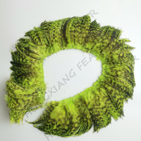 Plumes de coq chinchilla teintées de 4-6 pouces, en guirlande, pour montage de mouches de pêche, costumes de carnaval et accessoires