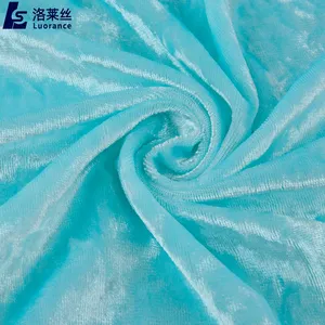 Ready Goods Ice Velvet Weft Knitted Spandex Fabric Rolls Crushed Velvet