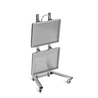 Chariot à roulettes pliable simple en acier inoxydable pour la beauté, la manucure, les ongles et le salon
