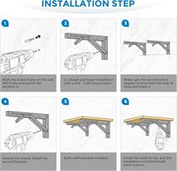 Supports muraux pliables, supports d'étagère repliables, utilisation DIY gain de place, pour bancs, tables, plans de travail, projets de garage
