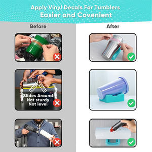 Soporte de Silicona para Tazas de Café, Bandeja con Raspador Integrado, Ranura para Calcomanías de Vinilo para Tazas, Latas de Cerveza, Botellas de Vidrio - Product Image 6