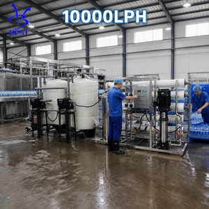 Système de dessalement d'eau saumâtre par osmose inverse (RO) commercial et industriel de 10 000 LPH pour l'utilisation en usine de boissons, de jus et de sodas - Product Image 1