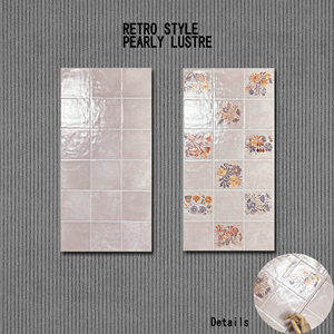 Piastrelle da parete Decorative stile Vintage stile rustico giardinaggio domestico piastrelle in ceramica fiore marrone smalto con texture perla - Product Image 1