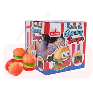 Holeywood Best-seller 3D caramelle gommose 10g Mini Burger misto frutta Halal cioccolato dolce acido vari sacchetti di bottiglia alla rinfusa