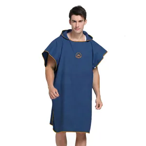 Quick-drying bathrobe beach change bathing suit cape two-sided velvet bath towel garment water quick-drying cape bath towel
