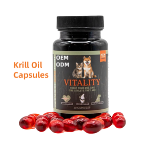 Capsules d'<span class=keywords><strong>huile</strong></span> <span class=keywords><strong>de</strong></span> <span class=keywords><strong>krill</strong></span> personnalisées <span class=keywords><strong>pour</strong></span> chiens et chats réduisant les allergies, les démangeaisons et les pertes chez les chiens-Favorise une peau et un pelage sains - Product Image 1