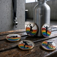 Boîte en papier satiné sur mesure avec bordure à pois, contenant une pièce commémorative en cuivre pur 999 de 1 once, pour prix de concours de calligraphie