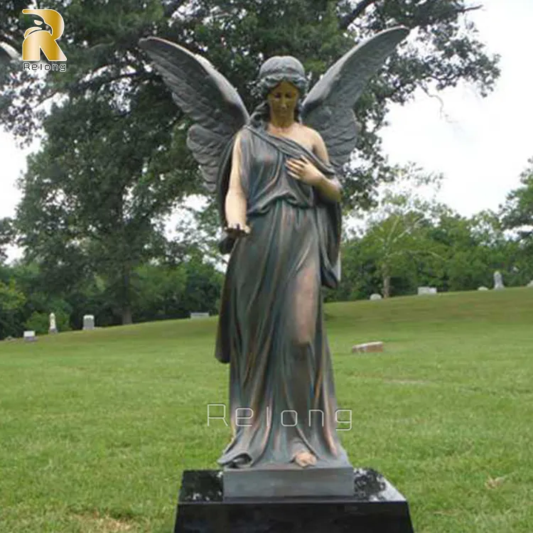 تمثال معدني كبير للديكور في حديقة مفتوحة ملاك من البرونز المصبوب