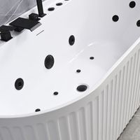 Baignoire à remous moderne confortable en acrylique autoportante avec massage combiné (air et remous) et drain