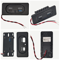 Kare Araç Usb Girişi Dc 12V 24V Araç Hızlı Şarj Cihazı Usb Type C Hızlı Qc 3.0 Pd Usb C Şarj Soketi Otobüs Karavan Rv Kamp Aracı için