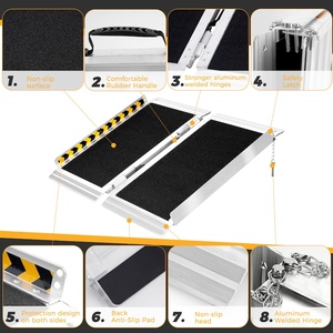 Rampe d'accès pliable antidérapante en aluminium pour handicapés, rampe <span class=keywords><strong>de</strong></span> <span class=keywords><strong>chargement</strong></span> pour fauteuil roulant - Product Image 2