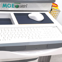 Chariot médical moderne en fer à 4 tiroirs, support de moniteur, plateau pour clavier, chariot informatique, support de moniteur 22 pouces, silencieux, pour hôpital