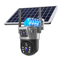 Caméra de sécurité étanche HD 6MP avec carte SIM 4G, double objectif 3K, vision nocturne, pour la maison, extérieur, sans fil, Wifi, PTZ, alimentée par énergie solaire, CCTV