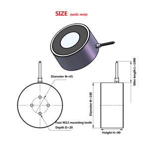 丸型DC24V/36V小型リフティングマグネット<span class=keywords><strong>1000kg</strong></span>電磁石 - Product Image 6