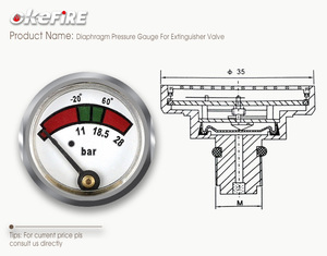Normal Diaphragm Pressure Gauge <strong>for</strong> <strong>Extinguisher</strong> <strong>Valve</strong> - Product Image 3