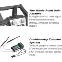 FLYSKY FS-i6X 10CH 2.4GHz en plastique RC Transmitter Controller avec FS-iA6B Récepteur Câble de mise à niveau pour Boat Racing Drone (Mode_2)