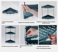 Étagère à épices triangulaire murale multifonctionnelle à 2 niveaux en PP, durable et imperméable, solution de rangement pour la maison