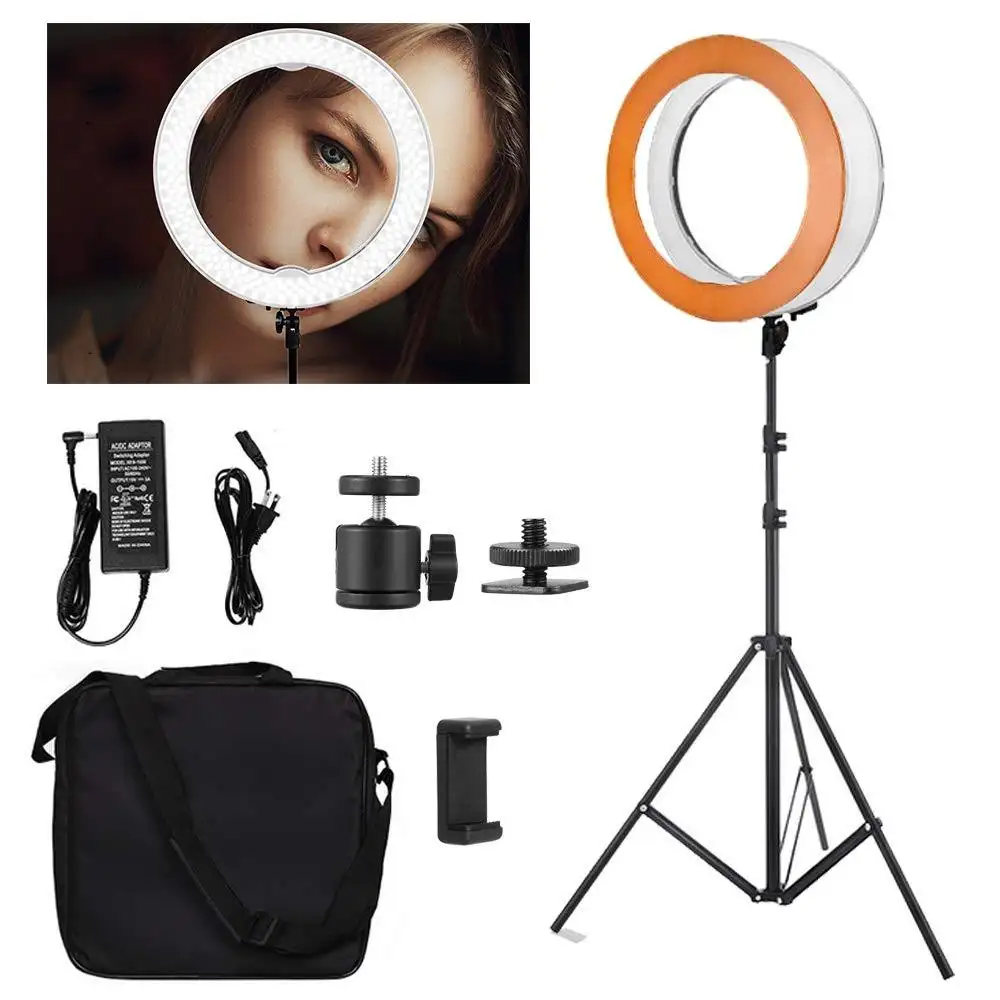 Selens ring light de led de 18 "/48cm, regulável, 3200-5500k, para estúdio de fotografia, maquiagem, iluminação de estúdio, gravação de vídeo