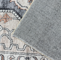 Tapis lavable 8x10 Tapis beige vintage antidérapant pour salon et chambre à coucher Tapis doux en peluche à poils bas Bonne qualité Pas cher