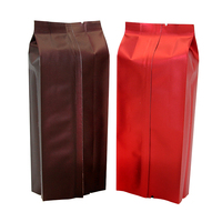 Sacs à café en grains à fond plat avec soufflet latéral, pochette refermable à fermeture éclair avec valve et lien de fermeture pour l'emballage du café et du thé