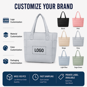 <span class=keywords><strong>Sac</strong></span> fourre-tout matelassé personnalisé avec logo, <span class=keywords><strong>sac</strong></span> à bandoulière rembourré en coton doux pour femme, <span class=keywords><strong>sac</strong></span> à main hobo léger et luxueux effet nuage - Product Image 6