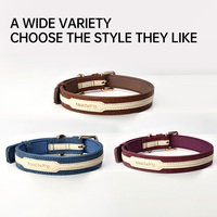 Collier pour animaux de compagnie en cuir de luxe Touchdog, matelassé 3D avec diamants, doublure en daim premium, boucle en alliage de zinc réglable, durable et confortable