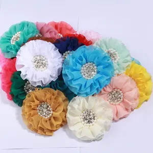 4-teiliges set 10 cm handgefertigter satinstoff rose blume haarzubehör geschenkbox dekor hochzeit broche kleidung hüte dekorativ