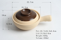 Casserole en argile à fond plat à une poignée classique à haute température couvercle de marmite en céramique marmite à ragoût en porcelaine casserole à ébullition médecine
