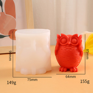 3D lindo búho silicona resina vela molde DIY jabón aromaterapia decoración del hogar <span class=keywords><strong>no</strong></span> escuches <span class=keywords><strong>No</strong></span> mires <span class=keywords><strong>No</strong></span> <span class=keywords><strong>hables</strong></span> pastel herramientas - Product Image 6