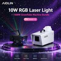 Combo d'effets de scène professionnels : Laser d'animation RGB 10W et Machine à neige 1500W pour événements, fêtes, mariages et location