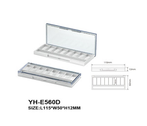 Rectangular 6-Hole Empty Eyeshadow <b>Palette</b> Packaging with Square Pattern - Product Image 3