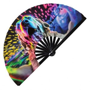 Grand éventail à main de 33 cm en bambou avec décorations peintes pour la maison, les entreprises ou comme cadeau promotionnel, souvenir fait main - Product Image 5