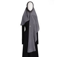 Voile longue musulmane unie en mousseline de chanvre élastique, châle perlé avec strass papillon, hijab instantané extensible et respirant
