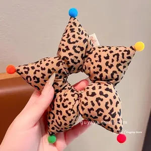 Elastico per Capelli a Cinque Punte con Motivi a Pois e Stampa Leopardata per Ragazze, Accessorio per Chignon e Coda Alta per Bambine - Product Image 6