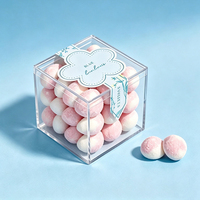 Boîte carrée transparente en plastique alimentaire SUNSHING, boîte à bonbons en acrylique, emballage cadeau pour bonbons, desserts, présentoirs de mariage