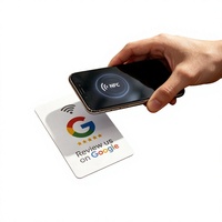 Carte NFC Google Review TAG 213 TAG 215 avec support en acrylique et code QR, personnalisable, vierge, adhésive, pour avis et contrôle d'accès