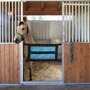Barrera para Puerta de Establos de Caballos, 150x48cm, Tela Oxford con Diseño a Cuadros, para Recinto de Caballos - Product Image 5