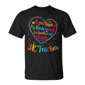 Camiseta con diseño de corazón de profesor 3K, regalo para la semana de apreciación de la vuelta al colegio para profesores - Product Image 1