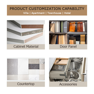 Prodeco Tùy Chỉnh Hiện Đại Sang Trọng Góc Nhà Bếp Tủ Tủ Gỗ Nhựa U Hình Dạng Melamine Xây Dựng Cho Không Gian Nhỏ - Product Image 4