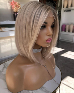 Tóc Người Châu Âu Remy Dài Ngang Vai Vận Chuyển Nhanh Tóc Giả Màu Vàng Ombre 13*4 Tóc Giả Phía Trước Ren Cho Nữ - Product Image 4