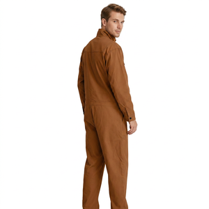 Combinaison de travail unisexe marron à fermeture éclair intégrale, manches longues, poches avant, épaissie, pour atelier, sécurité, extérieur, intérieur, imperméable - Product Image 2