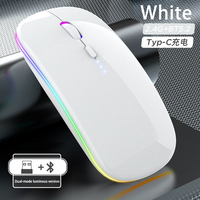 Mouse Wireless Kantor 2.4g BT RGB Grosir dengan Layar Baterai, Mode Ganda Optik Ergonomis, Dapat Diisi Ulang untuk Laptop