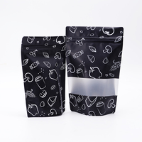 Sacs de poche en mylar avec fenêtre transparente, en plastique, anti-odeur, noir, personnalisé, emballage refermable à fermeture éclair, prix bas