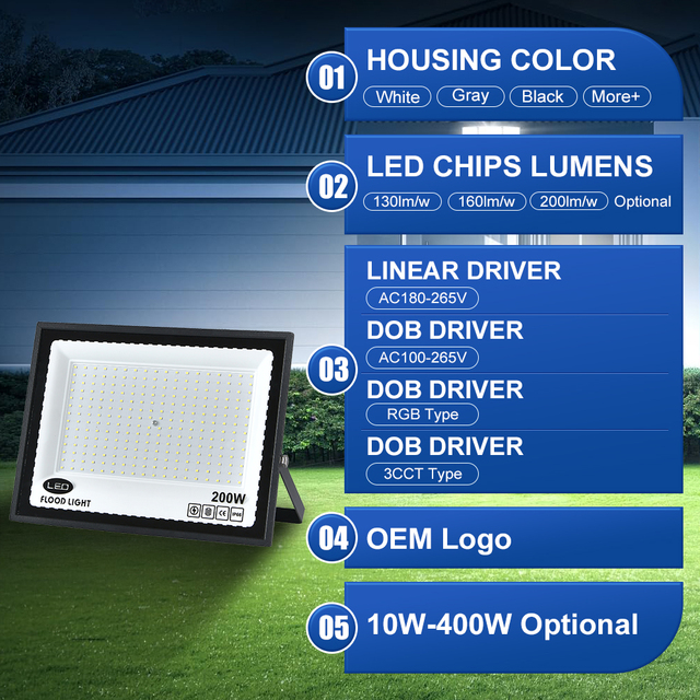 DC AC12V 24V 220V 110V Waterproof IP66 LED Projector Lamp 10W 50W 100W 200W 300W Portable LED Flood Light Outdoor Flood Light